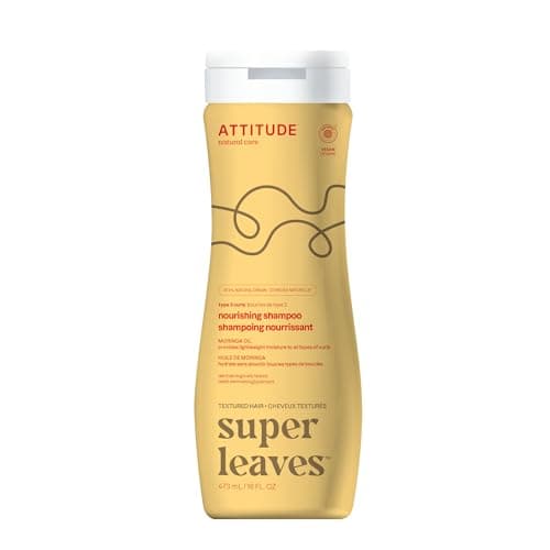 Image of ATTITUDE Nourishing Shampoo for Curly Hair with Moringa Oil, EWG Verified, Vegan and Naturally Derived, 3a, 3b, 3c Curl Type, Provides Lightweight Moisture to Curls, 473 mL