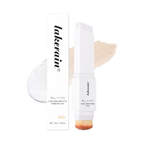 Image of Color Changing Cream Foundation Stick with Makeup Brush – Lightweight Full Coverage, Hydrating & Long-Lasting Base Makeup for Natural Finish (#1 Fair)