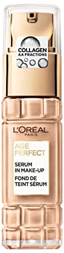 Image of L'Oréal Paris Serum in Make Up for Mature Skin, Liquid Foundation with SPF 24, For a Radiant Complexion, Age Perfect, No. 180 Golden Beige, 1 x 30 ml