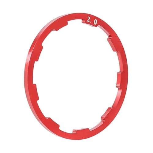 Image of ATEHDEN Bicycle Flywheel Hub Washer Spacer Cassette Gasket Aluminum Alloy Bicycle Hub Washer Bottom Bracket Spacer flywheel Remover Flywheel Tools(Red 2mm)