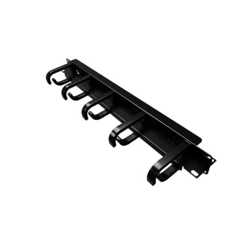 Image of rhinocables Cable Management Bar for Patch Panel, Cable Rack, Mount Use - Cable Tidy Rack Accessory, Cable Organisers for Home - (19" 1U)