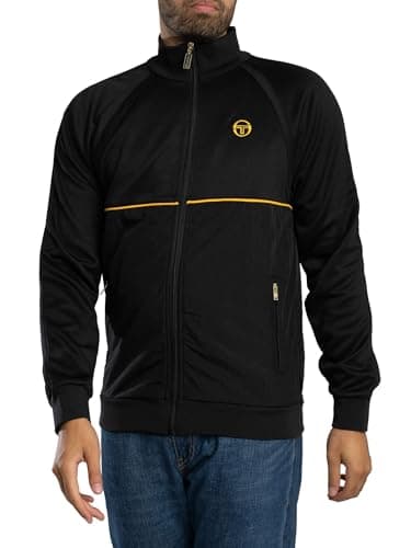 Image of Sergio Tacchini Men's New Catania Track Jacket, Black, XL