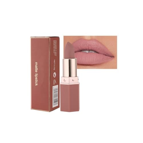Image of Lipstick, Women's Long - term Lipstick, Matte Long - lasting Lipsticks, Smooth and Non - stick Cup, Waterproof Natural Nude Color, Moisturizing (#3, 3.5g)