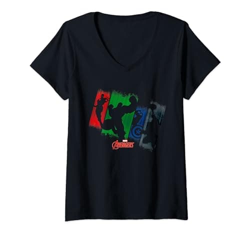 Image of Avengers Team Punch Out V-Neck T-Shirt