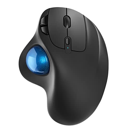 Image of Nulea M501 Wireless Trackball Mouse, Rechargeable Ergonomic, Easy Thumb Control, Precise & Smooth Tracking, 3 Device Connection (Bluetooth or USB Receiver), Compatible for PC, Laptop, Mac, Windows.