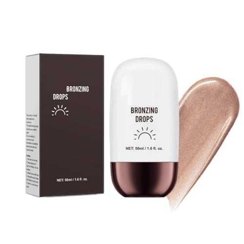 Image of KARLOR 50ml Liquid Bronzer Highlighter Glow Creamy Highlight Makeup Face Shimmer Drops Illuminator Contour Radiance for Face and Body (01#champagne, 50ml)