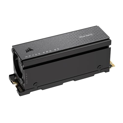 Image of Corsair MP700 PRO SE with Air Cooler 2TB PCIe 5.0 x4 NVMe 2.0 M.2 SSD – M.2 2280 – Up to 14,000MB/sec Sequential Read – High-Density 3D TLC NAND – Black