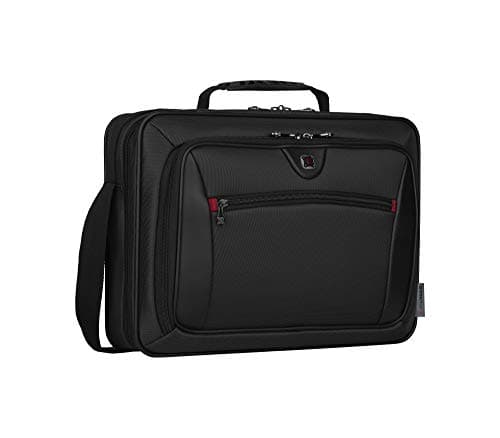 Image of Wenger Insight 15.6" Laptop Case, Checkpoint‑Friendly Padded Laptop & Tablet Compartments, Essentials Organizer, Quick‑Access Pocket, Tear‑Resistant Shoulder Strap, Black