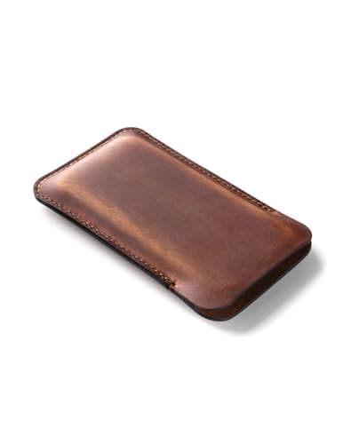 Image of Crazy Horse Craft, Full Leather Case for iPhone 17/17 Pro, Classic Brown, Cell Phone Sleeve Mobile Cover Holder Sock Pouch Pocket Bag EDC Accessories Soft Slim Protective Bumper - Enlarged