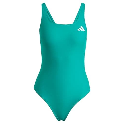 Image of adidas Women's V-Back Swimsuit Swimwear, Equipment Green, 30