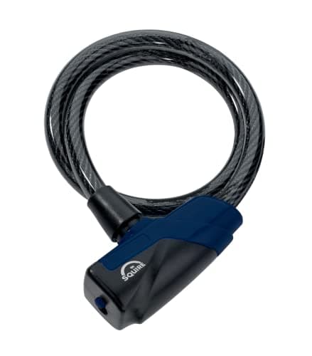 Image of Squire Locks Kilda 10/600 Integrated Bicycle Cable Lock – Tough Lightweight Cable Bike Lock – 600 mm Locking Length – 10 mm Diameter Steel Cable – Includes 3 Keys