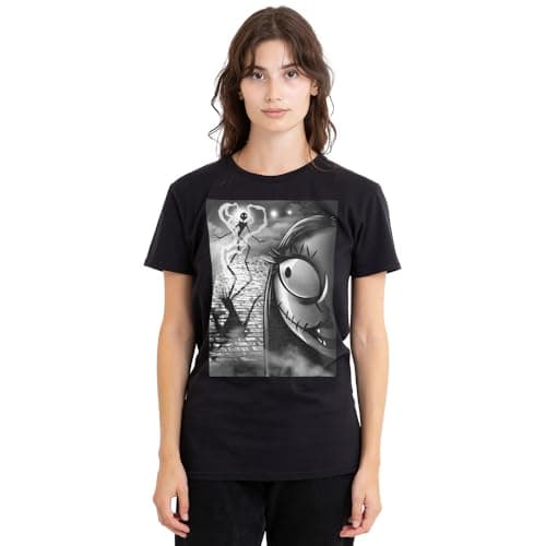 Image of The Nightmare Before Christmas Women's Sally Close Up Ladies T Shirt, Black, XL