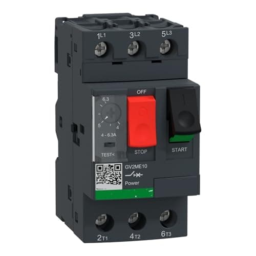 Image of GV2ME GV2-ME10 GV2ME10 Motor circuit breaker, GV2, 3P, 4-6.3 A, thermal magnetic, screw clamp terminals