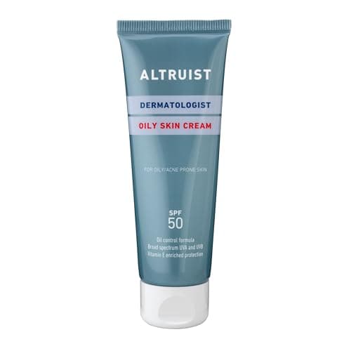 Image of Altruist Dermatologist Oily Skin Cream SPF50, Moisturiser for Oily and Acne Prone Skin, Vitamin E, Fragrance Free, Non-Greasy, 50ml