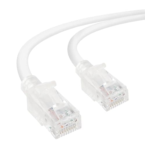 Image of Tecmojo Ethernet Patch Cable 5M, 2 Pack, CAT6 UTP Gigabit LAN Network Cable, Pure Copper LSZH RJ45 Snag-Free Patch Cord White