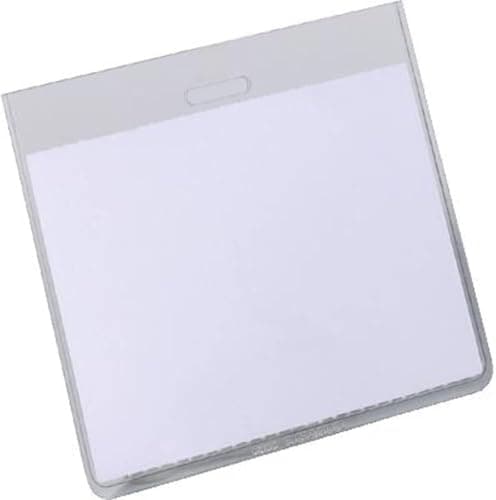 Image of Durable Security Badge 60 x 90mm Transparent | Pack of 20 Badges | Includes Blank Insert Cards | Perfect For Events and Visitor Management
