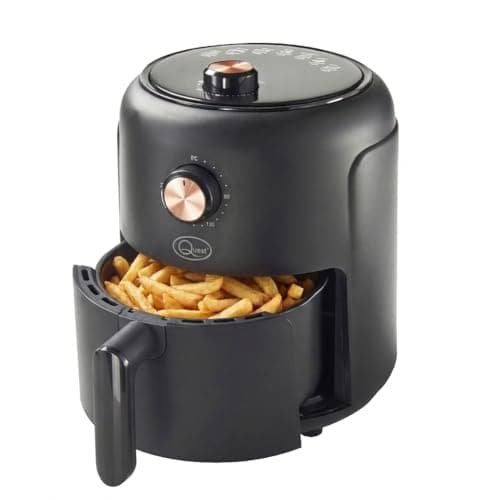 Image of Quest 2.3L Small Air Fryer / 1-2 People/Manual Dial Controls/Non-Stick Detachable Food Basket / 60 Minute Timer/Cool Touch/Auto-Shut Off & Overheat Protection / 1000W / 33870