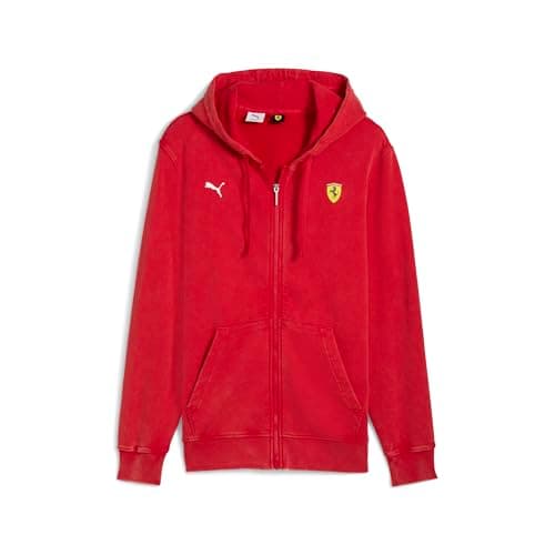 Image of PUMA Scuderia Ferrari Mens Sportswear Hooded Sweat Jacket Red XL