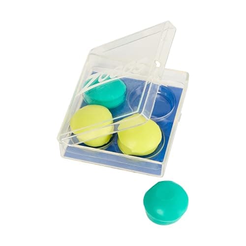 Image of Zoggs Silicone Reusable Ear Plugs for Swimming and Watersports, Turquoise/Yellow, Pack of 1
