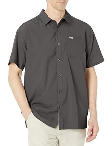 Image of Columbia Men's Slack Tide Camp Shirt, Short Sleeve Shirt, City Grey, Large