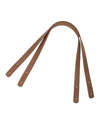 Image of Tycoonest Replacement PU Bag Handle Strap Pack of 2, Solid Color PU Leather Shoulder Strap, with Rivet, DIY Bag Belt Strap Handle for Women Tote Purses, 60cm, Light Brown