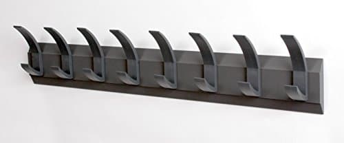 Image of Acorn Linear Hat and Coat Wall Rack with Conclealed Fixings 8 Hooks Graphite Ref 319883