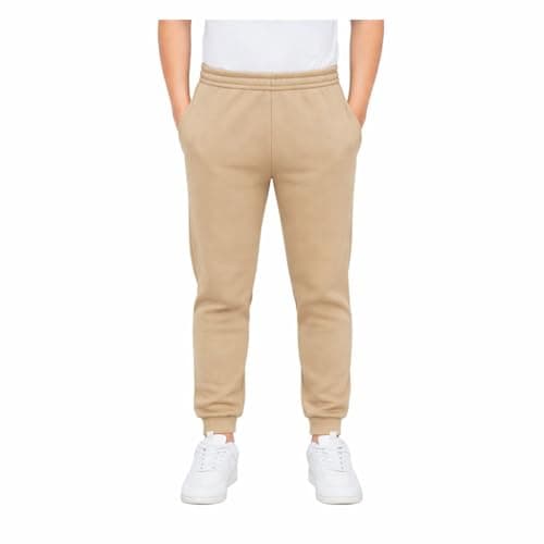 Image of KHIM Jogging Trouser Tracksuit Bottom Pant Kids Unisex Girls Boys Activewear Beige