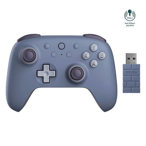 Image of AKNES 8Bitdo Ultimate 2C Wireless Game Controller for Windows PC and Android, with Hall Effect Joysticks and Hall Triggers, 1000Hz Polling Rate, Remappable L4/R4 Bumpers (Blue)