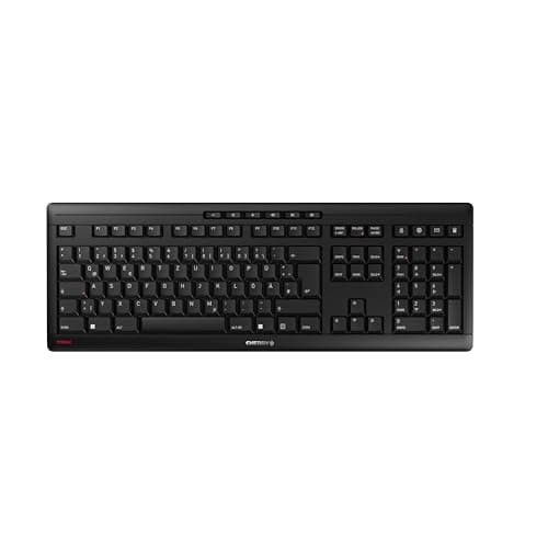 Image of CHERRY STREAM KEYBOARD WIRELESS, Cordless Keyboard, German Layout (QWERTZ), 2.4 GHz RF, Quiet Keys, Flat Design, Battery-Operated, Black