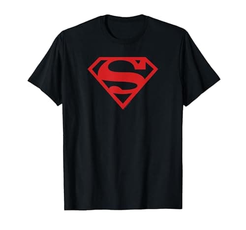 Image of Superman Red on Black Shield T-Shirt, Men, Black, Medium