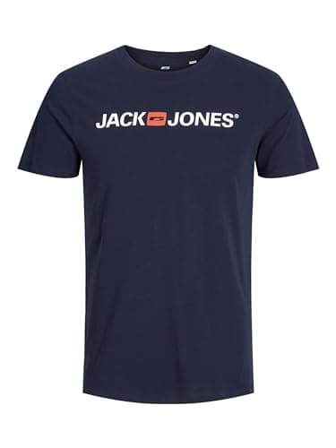 Image of JACK & JONES Men's Jjecorp Logo Tee Ss Crew Neck Noos T-Shirt, Blue (Navy Blazer Detail: Slim Fit), Small