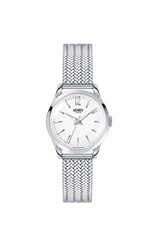 Image of Henry London Womens Quartz Analogue White Dial Silver Mesh Edgware Watch HL25-M-0013