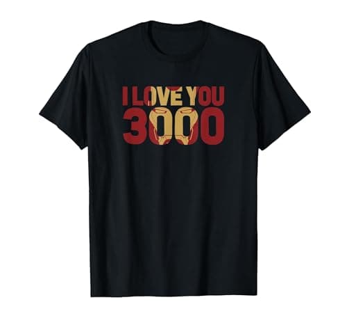 Image of Marvel Avengers Endgame Iron Man I Love You 3000 Text Fill T-Shirt, Men, Black, 4X-Large