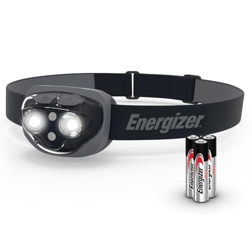 Image of Energizer Vision HD+ 360 Lumen Adjustable Head Torch, Midnight Black, Water Resistant Headlamp, Bright LED Headlight, Perfect for Camping, Hiking, Running, DIY & Dog Walking, Batteries Included