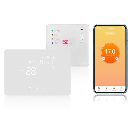 Image of KETOTEK Smart Wireless Thermostat with RF Receiver for Boiler, Compatible with Alexa, Digital WiFi Room Thermostat Kit for Boiler/Water Underfloor Heating, Programmable, Tuya/Smart Life APP Control