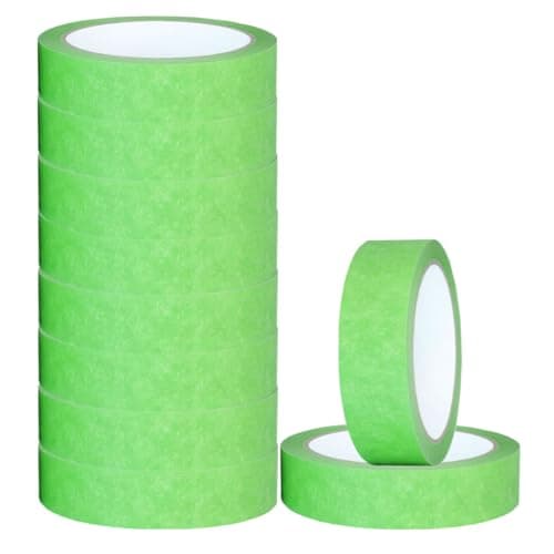 Image of NORTHERN BROTHERS Masking Tape for Painting - Green Painters Tape 24mm x 50m Painting Decorators Tapes for Artist Indoor & Outdoor Decorating for Sharp Lines DIY Craft Adhesive Tapes, Pack of 10