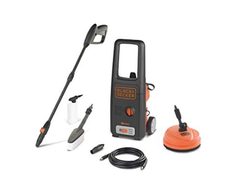 Image of BLACK+DECKER BXPW1400PE Pressure Washer with Patio Cleaner and Fixed Brush (1400 W, 110 Bar, 390 l/h)