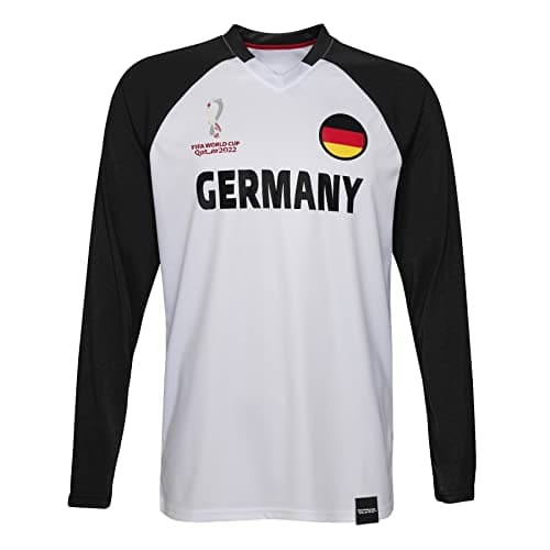 Image of FIFA Official World Cup 2022 Classic Long Sleeve, Mens, Germany, Medium White/Black