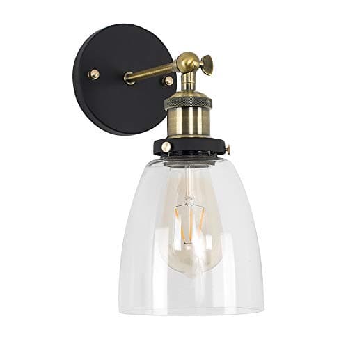Image of MiniSun | Retro Style Antique Brass and Black Metal Adjustable Knuckle Joint Wall Light Fitting | Wall Lamps & Sconces, Home Décor & Improvement Essential | Mains Wired
