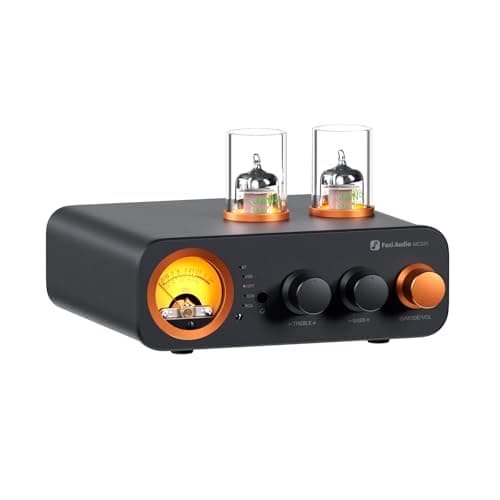 Image of Fosi Audio MC331 Tube Integrated Amplifier with DAC, 2 Channel Home Audio Stereo Power Amp for HiFi Bookshelf Speakers/3.5mm Headphones, Vintage VU Meter Preamp with Bluetooth and USB/OPT/COAX/RCA