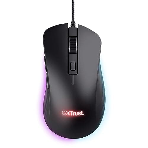 Image of Trust Gaming GXT 924 Ybar+ High Performance Gaming Mouse, 25,600 DPI, 60% Recycled Plastics, 25K Optical Sensor, 6 Programmable Buttons, Comfortable Wired RGB Mouse, Computer, PC, Laptop – Black