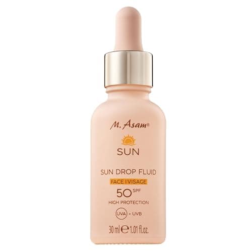 Image of M. Asam SUN Drop Fluid SPF 50 (30ml) – Nourishing face sun protection serum with intensive protection against UVA & UVB radiation & skin ageing, nourishing aloe vera & hyaluronic acid, vegan face care