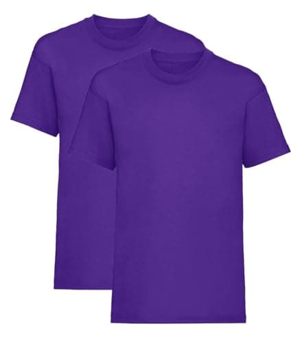 Image of Listers Schoolwear Boys T-Shirt (Pack of 2) 100% Cotton 1-15 Years Purple