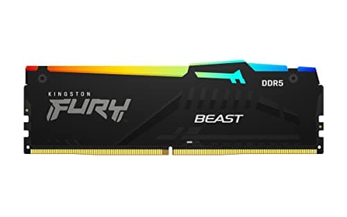 Image of Kingston FURY Beast Black RGB 16GB (2x8GB) 5200MT/s DDR5 CL40 DIMM Desktop Gaming Memory Kit of 2 - KF552C40BBAK2-16