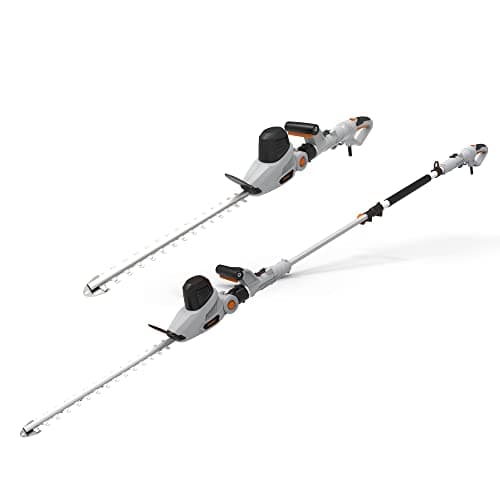 Image of VonHaus Pole Hedge Trimmer Corded – Long Reach Telescopic Extendable Electric Cutter for Hedges, Bushes, Branches, Shrubs – 600W Motor, 45cm Blade, Dual Action Blades, 10m Cable, Blade Cover, Harness