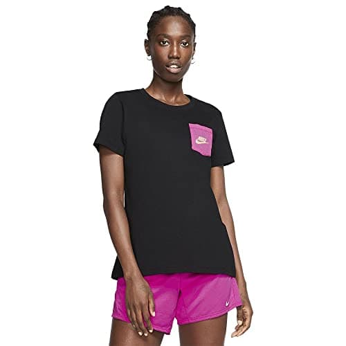 Image of NIKE Women's Nsw Icon Clash T Shirt, Black, XS UK