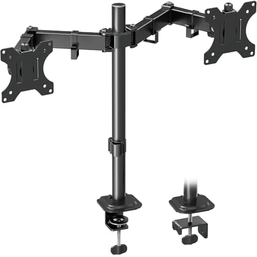 Image of MOUNTUP Dual Monitor Stand, Adjustable Monitor Arm Desk Mount for 13-32 Inch Screens, Double Arm with Tilt Swivel Rotate, VESA: 75x75mm & 100x100mm, EU0002