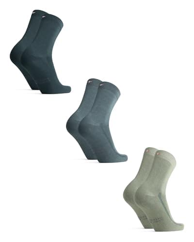 Image of DANISH ENDURANCE Bamboo Socks, Breathable Anti Sweat Socks, for Men & Women, Unisex, 6 Pack, Multicolour: 1 X Light Green, 1 X Medium Green, 1 X Dark Green, 9-12