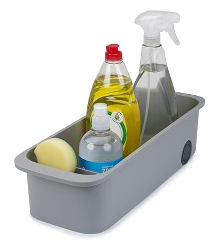 Image of Joseph Joseph CupboardStore Easy-access wheeled Storage Caddy, Under Sink Kitchen Organiser- Grey