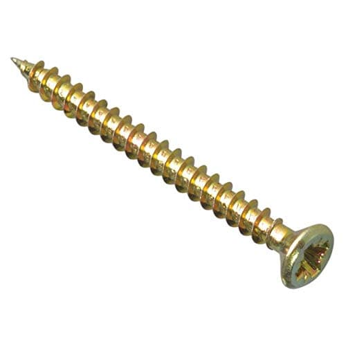 Image of ForgeFix Multi-Purpose Single Thread Screws | 3.5x50mm | Zinc Yellow Passivated | Box 200